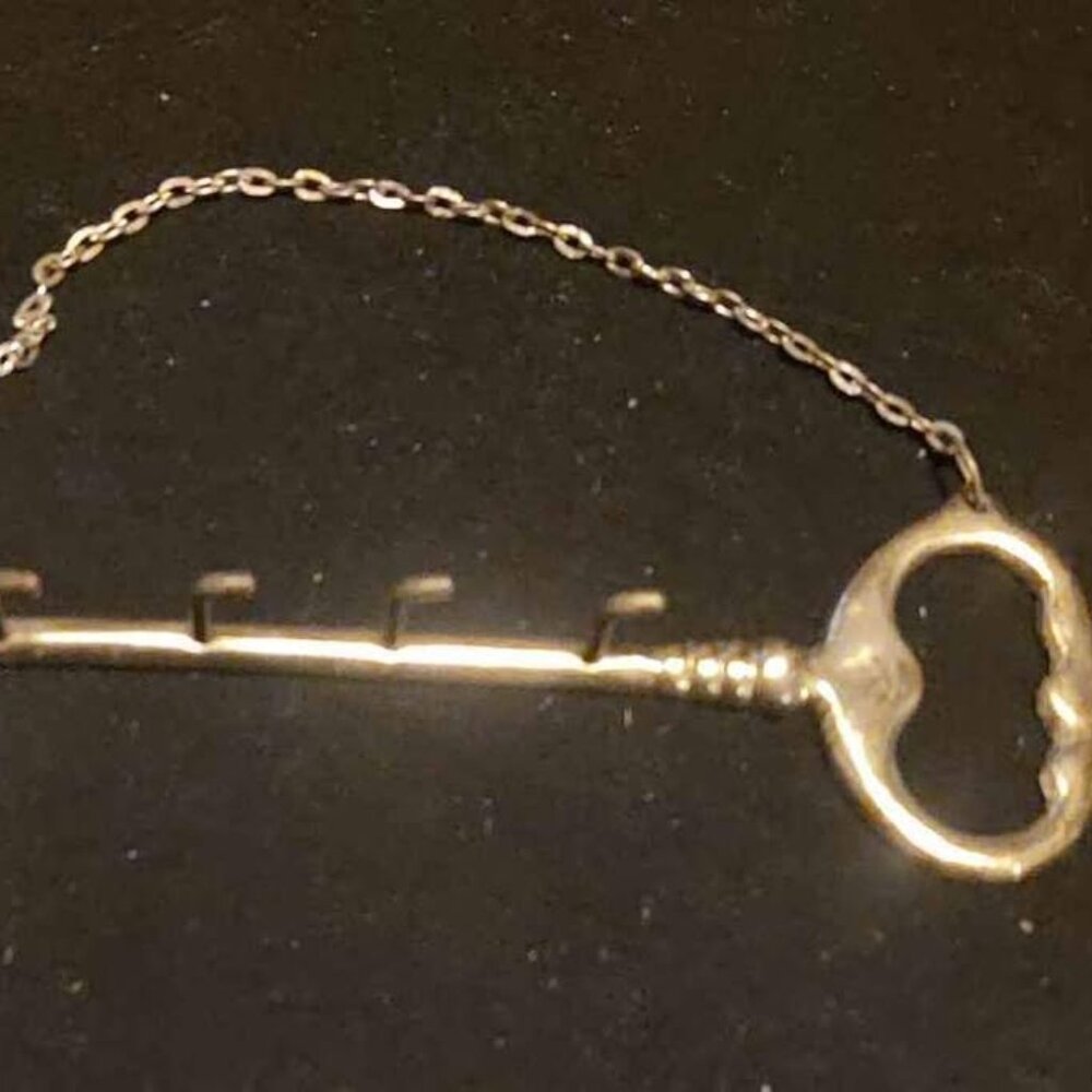 Vintage Brass Toned Skeleton Key Holder